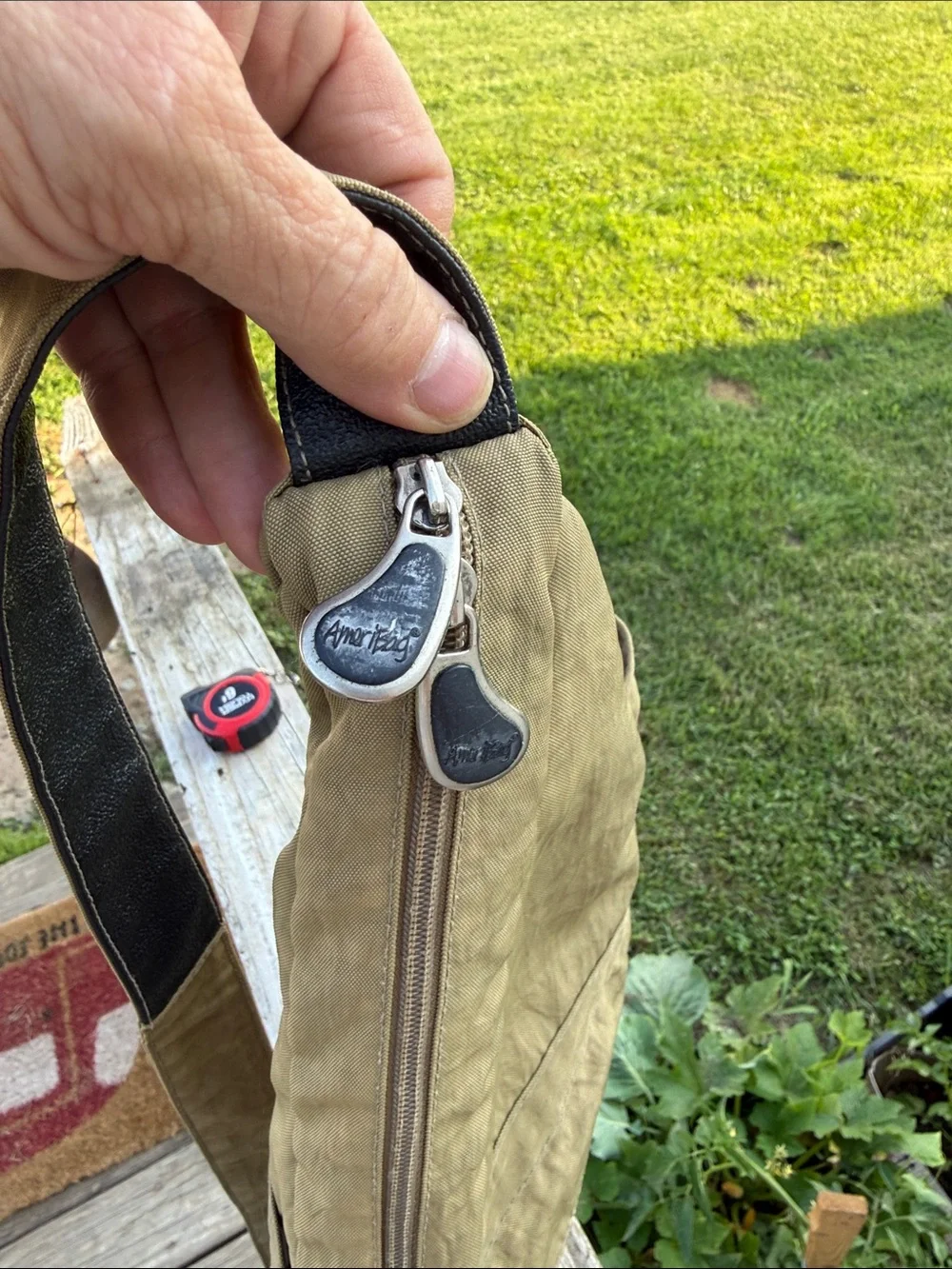 Ameribag Olive Green Canvas Crossbody Bag